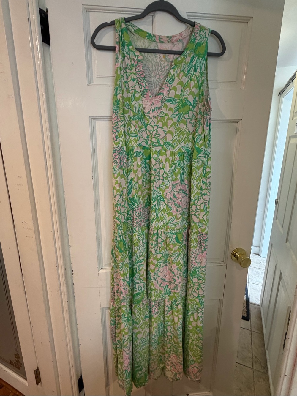 Lily Pulitzer Women's ' Floral Maxi One-Piece Dress in Green and Pink